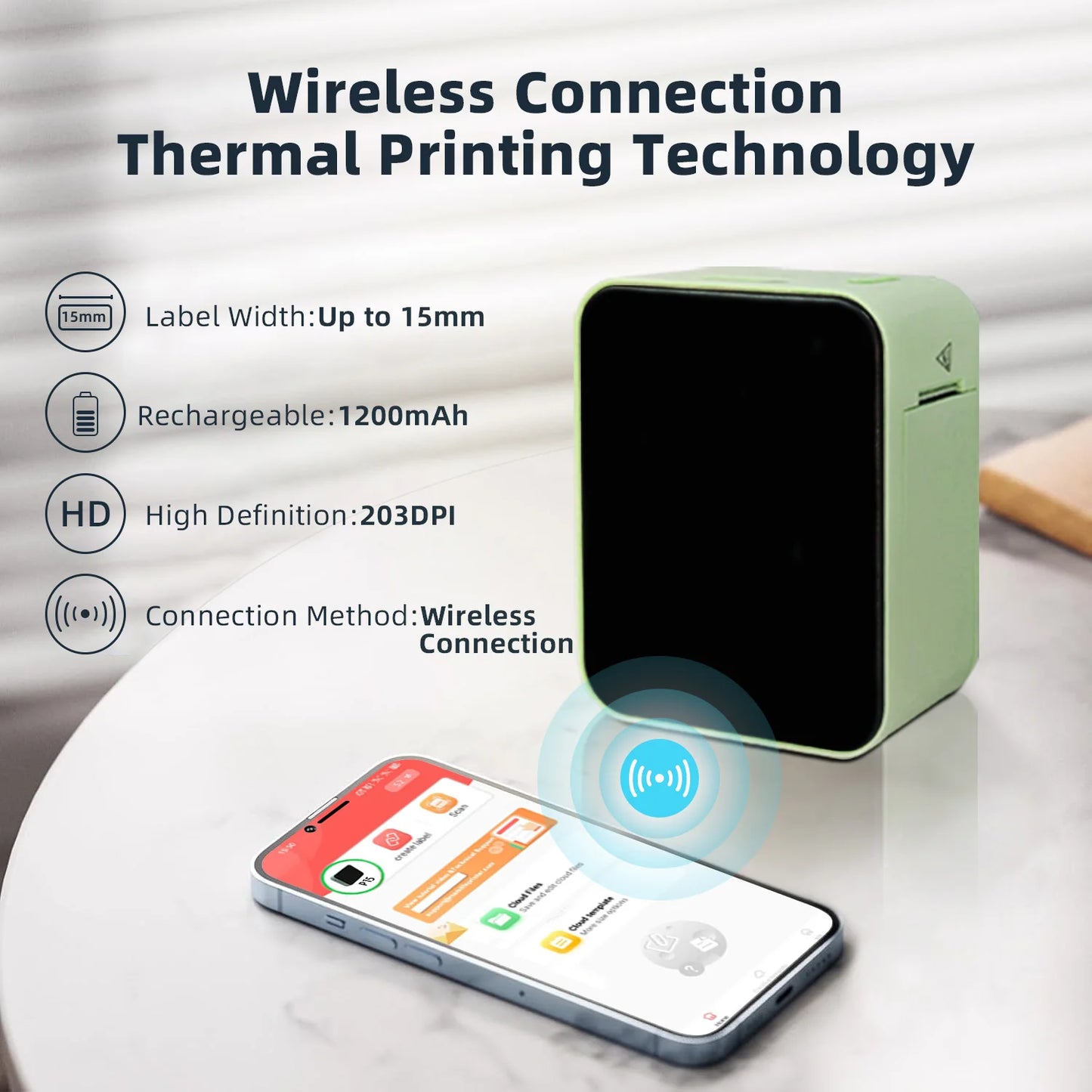 Impressora Térmica Portátil Bluetooth Marklife P15 – Mini Rotuladora Sem Fio
