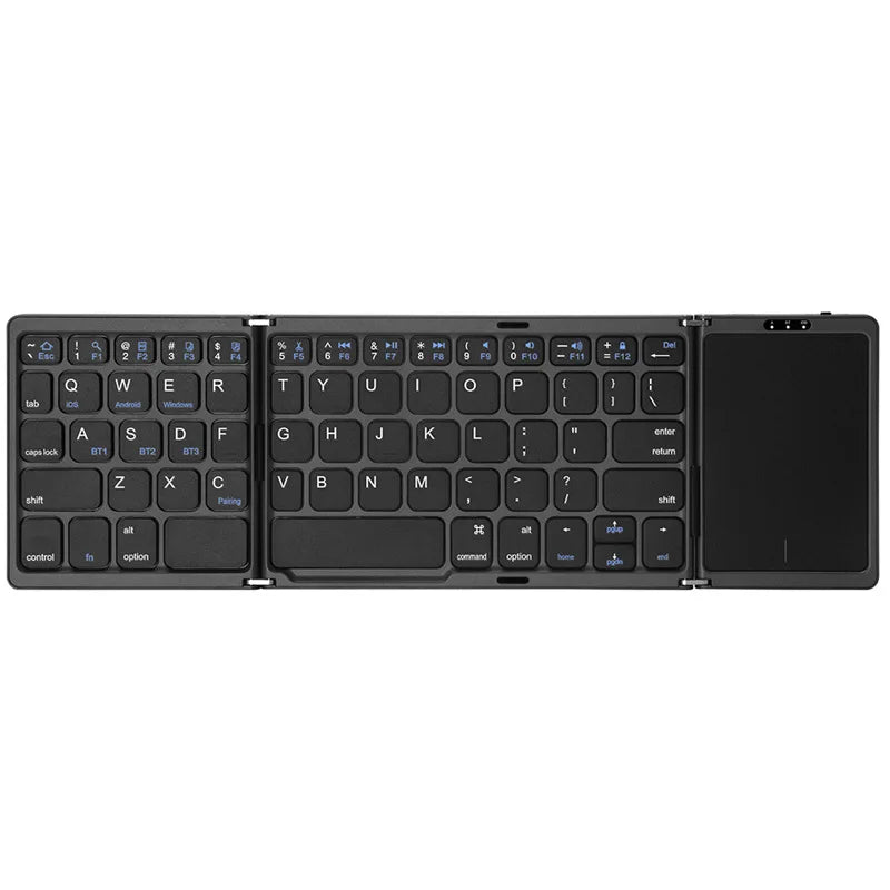 Teclado Bluetooth Dobrável com Touchpad – Mini Teclado Portátil para Windows, Android e iOS