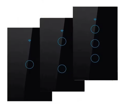 Interruptor de Parede WiFi Inteligente com Painel de Vidro Touch (1/2/3/4 Gang)
