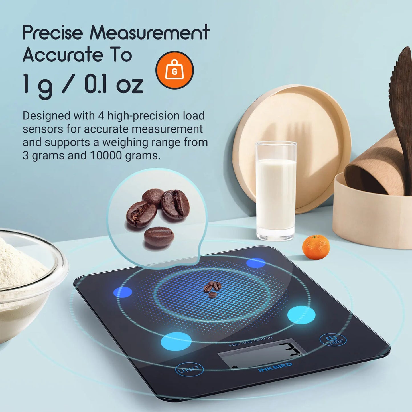 Balança de Cozinha Bluetooth Digital de Alta Precisão – Nutrição Inteligente e Controle de Calorias
