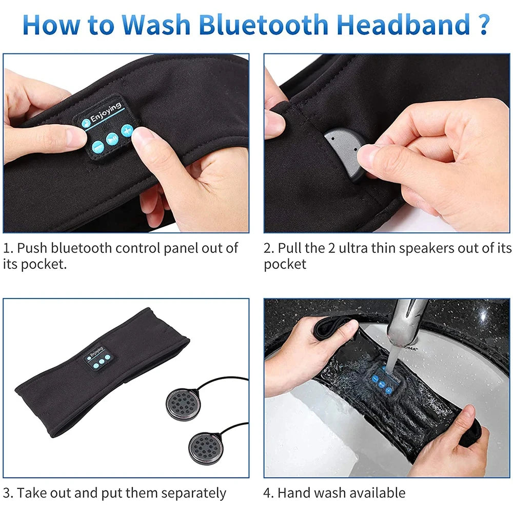 Faixa Inteligente de Relaxamento e Sono – Áudio Bluetooth + Máscara 2 em 1