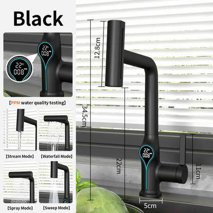 Torneira Misturadora com Display Digital de Temperatura – Cascata, Quente e Frio