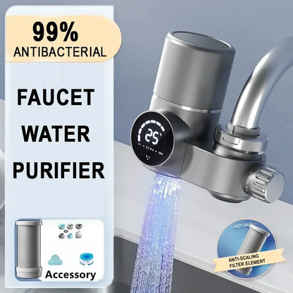 Purificador de Água para Torneira com Esterilização UV e Display Digital Inteligente