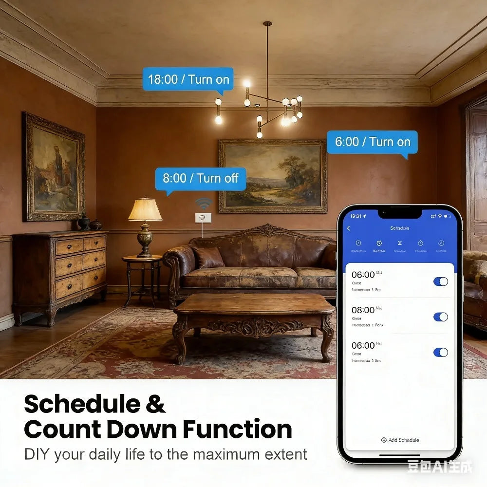 Interruptor de Parede WiFi Inteligente com Painel de Vidro Touch (1/2/3/4 Gang)