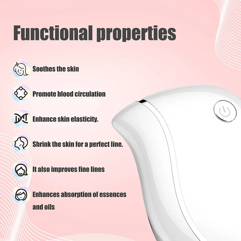 Massageador Elétrico 4 em 1 Gua Sha com Aquecimento, Vibração e Luz Vermelha