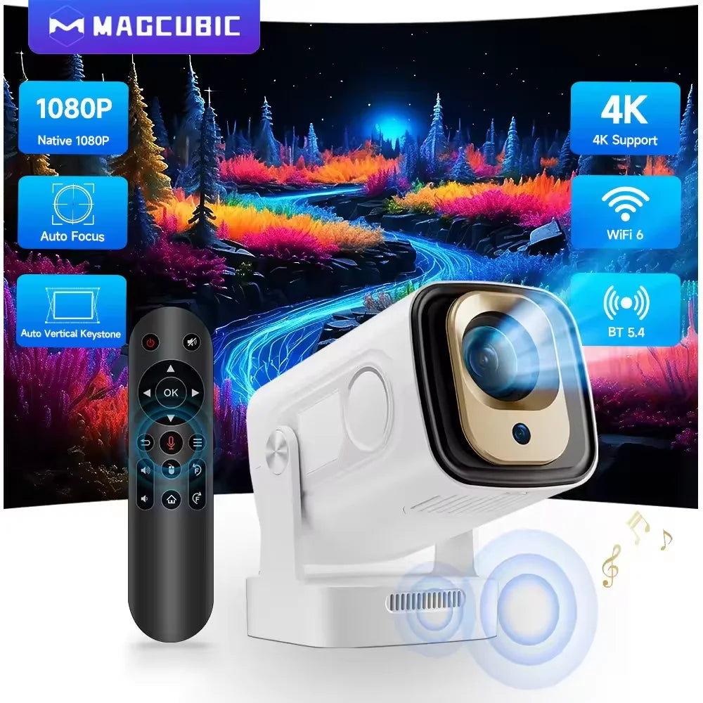 Projetor Full HD 1080p com Android e Bluetooth – Cinema em Casa com Ecrã até 200”