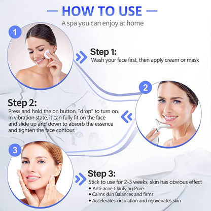 Dispositivo EMS Lifting Facial e Pescoço com Luz LED 7 Cores – Anti-Rugas e Queixo Duplo