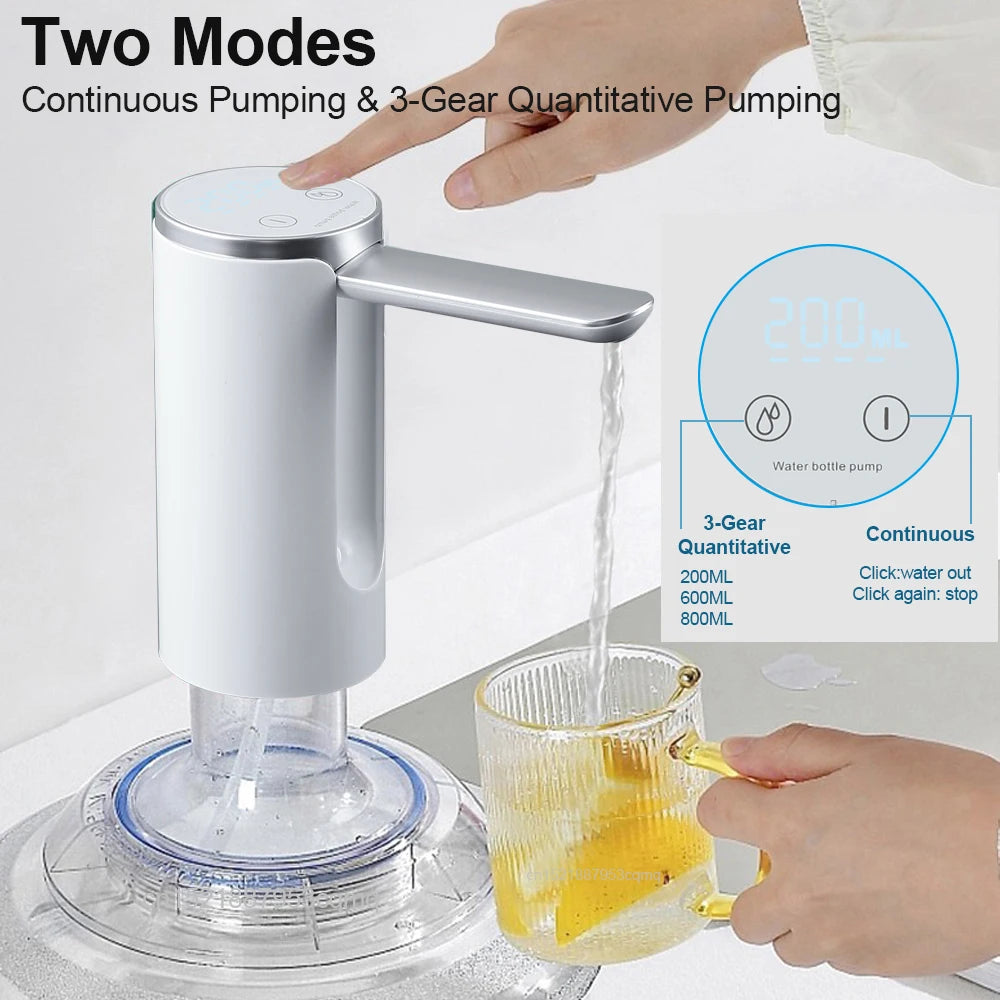 Bomba de Água Elétrica Inteligente Automática – Dispensador Recarregável para Garrafão